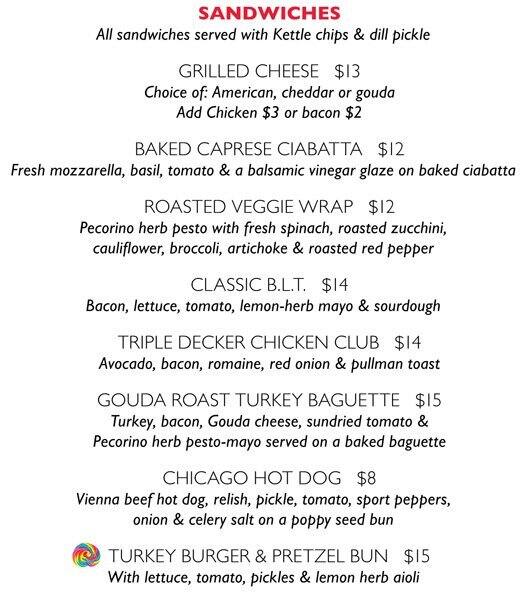 Menu at Dylan's Candy Bar, Chicago, 663 N Michigan Ave