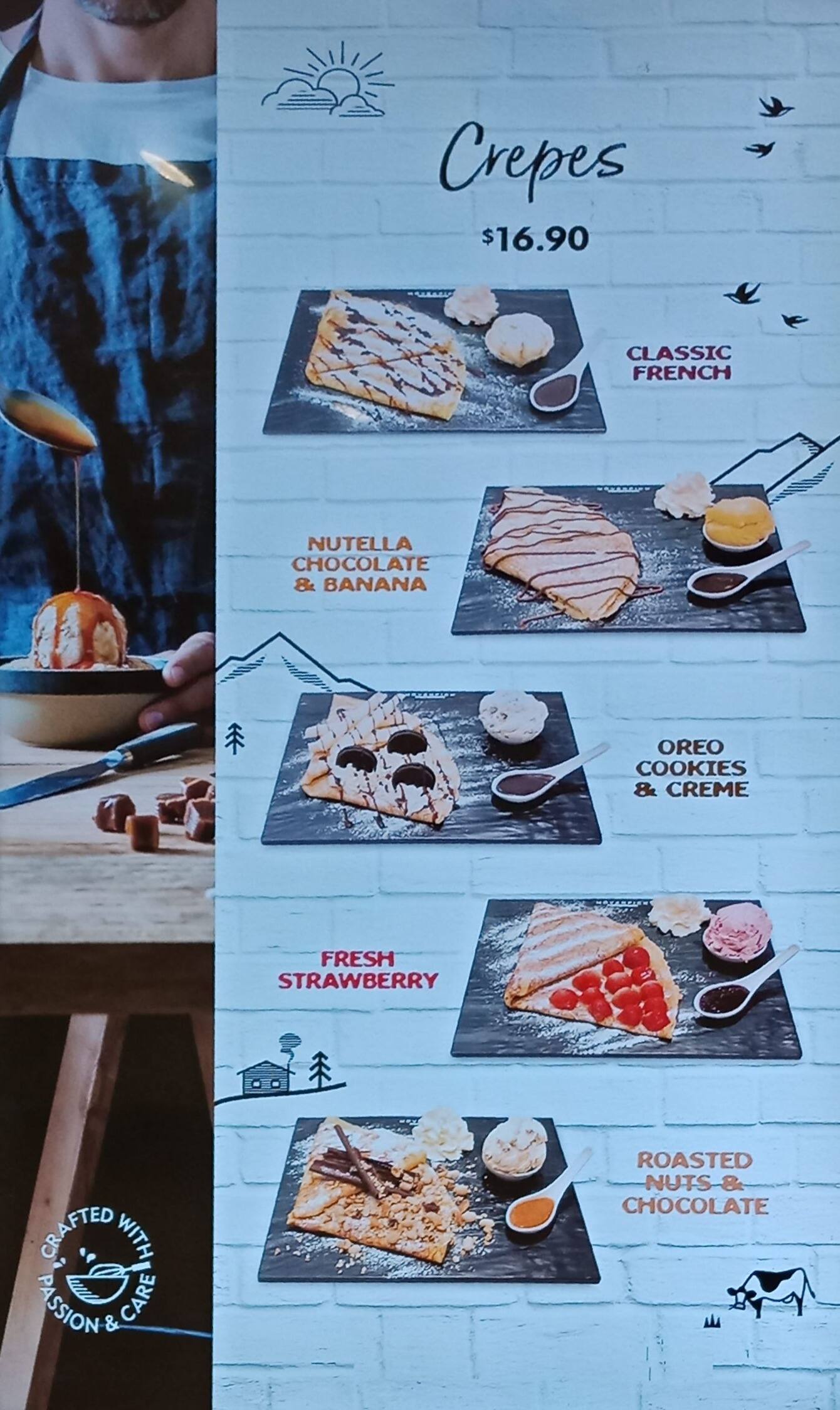 Menu at Movenpick Swiss Ice Cream desserts, Auckland, Queens Arcade