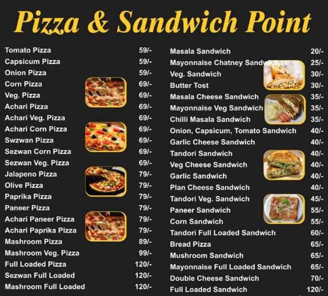 Menu of Yummy Pizza And Sandwich, Khajrana, Indore