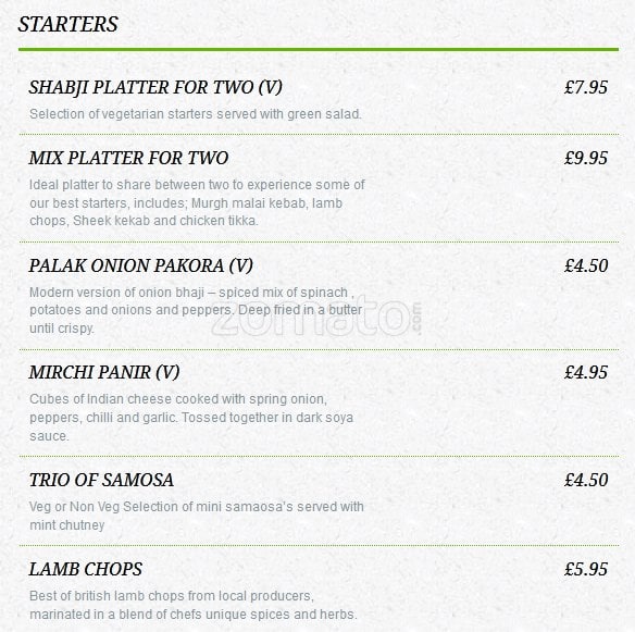 Isaacs Menu Printable