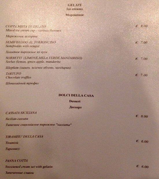 Menu di L'altro Grissino 