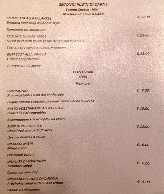 Menu di L'altro Grissino 