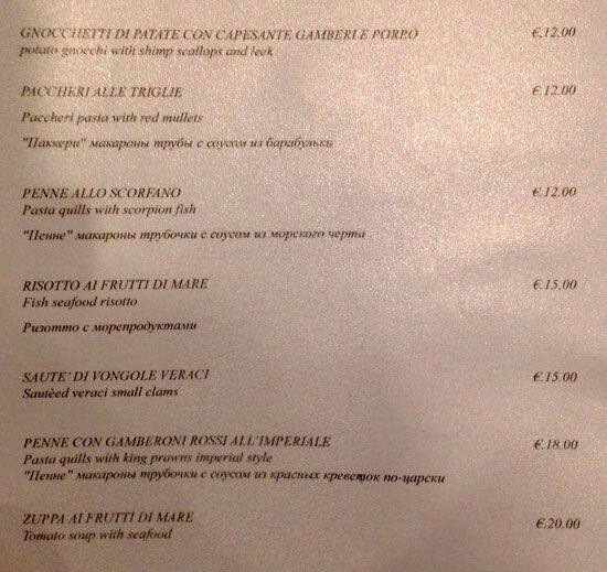 Menu di L'altro Grissino 
