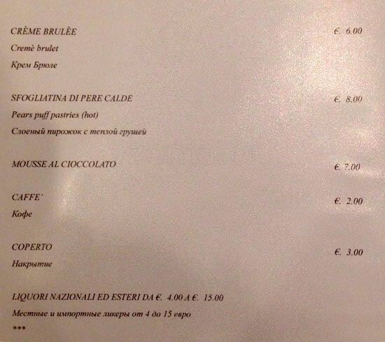 Menu di L'altro Grissino 
