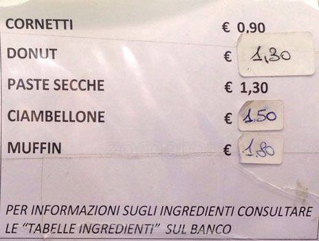 Menu di Matata Caffè 