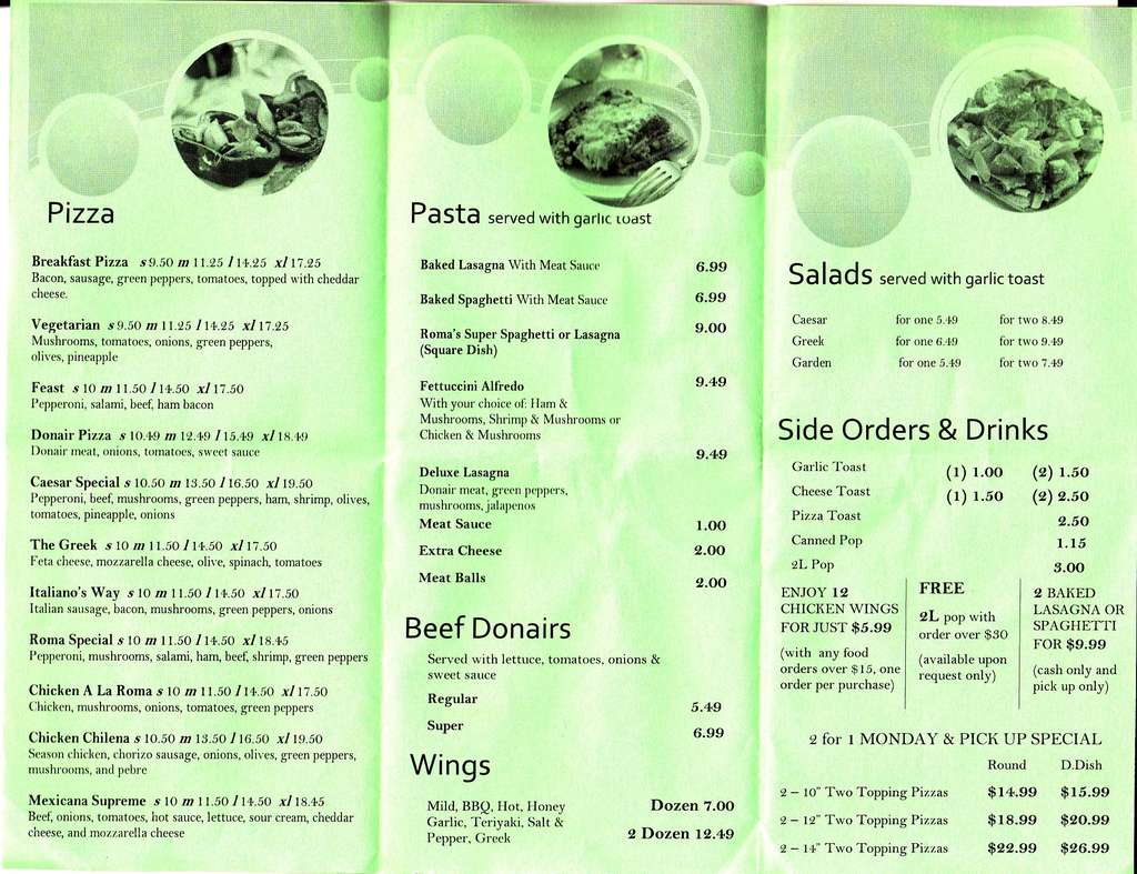 Carta de Pizza Roma