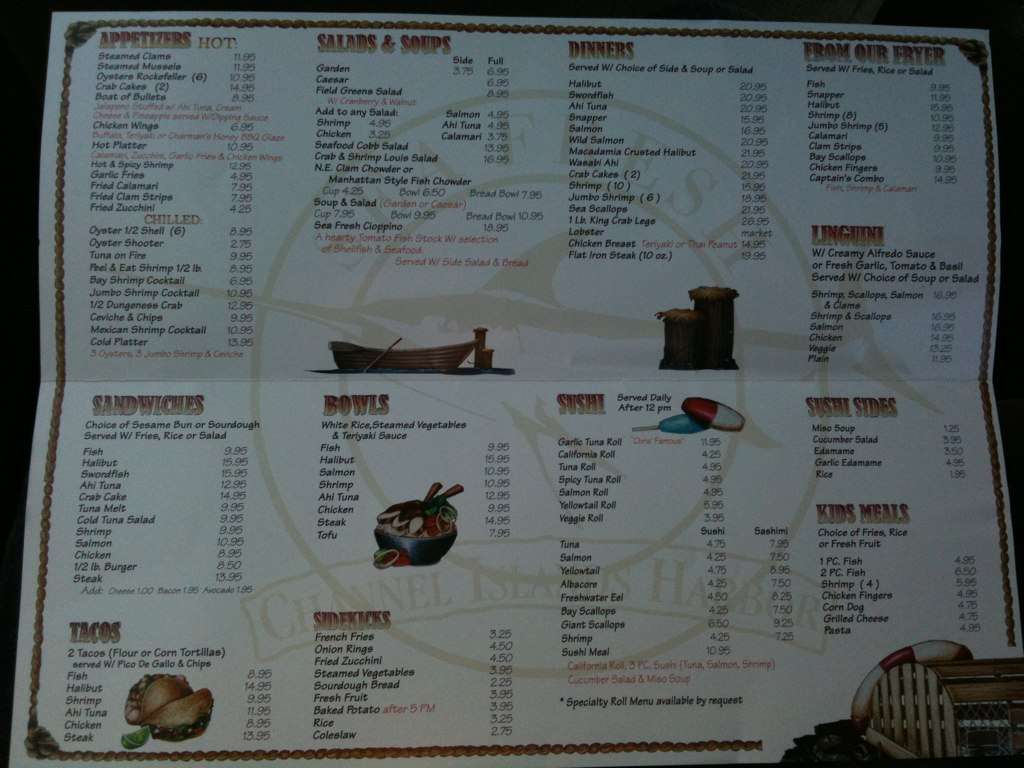 Sea Fresh Menu, Menu for Sea Fresh, Oxnard, Ventura County Urbanspoon