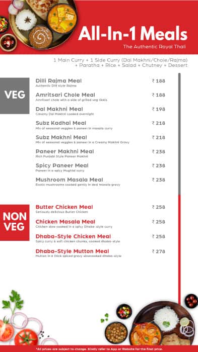 BOX8 - Desi Meals menu