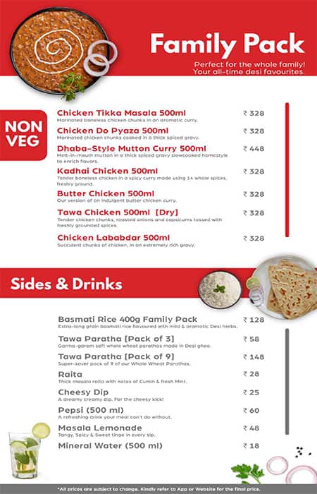 BOX8 - Desi Meals menu