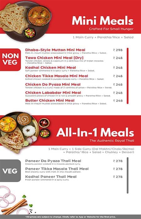 BOX8 - Desi Meals menu