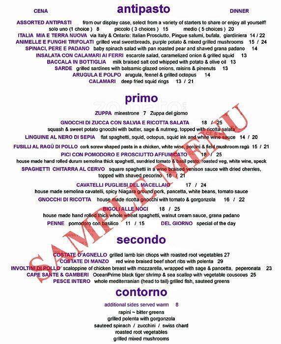 grano menu