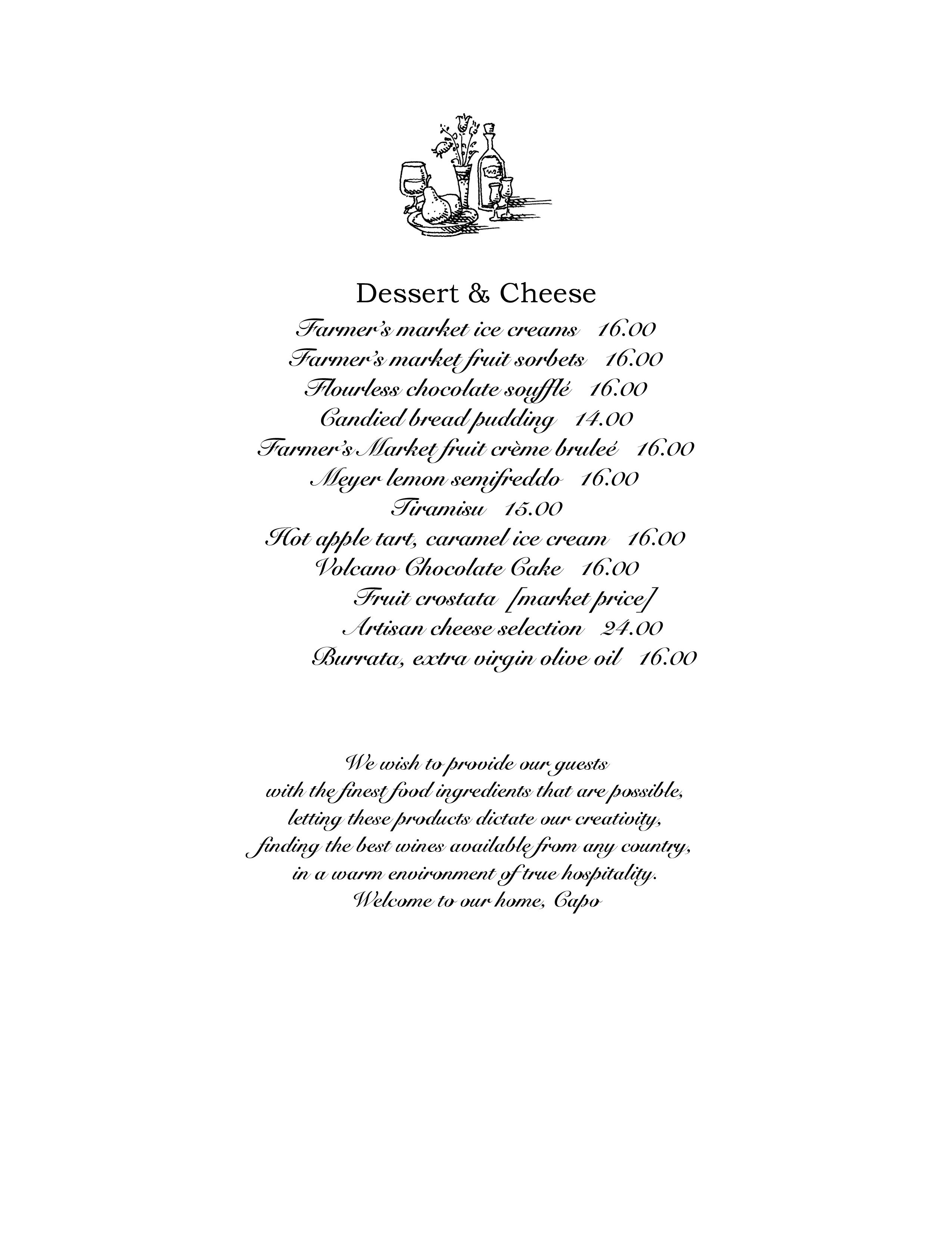 Capo Menu, Menu for Capo, Santa Monica Pier Area Ocean Avenue, Santa