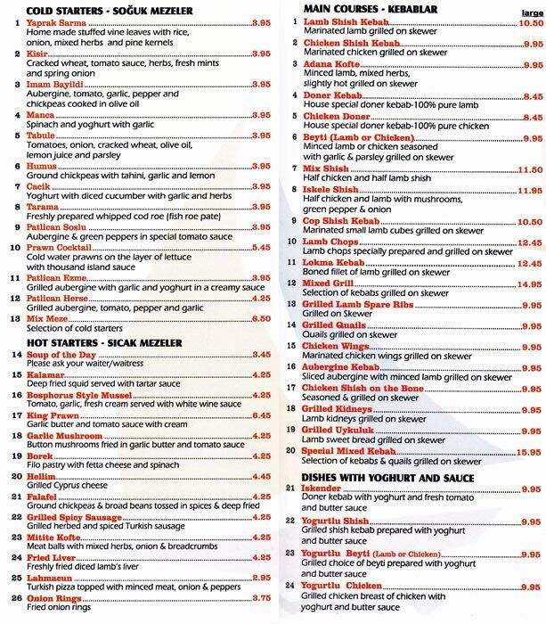 charcoal kenton kebab restaurant, Rd London, Menu 89 at Church Iskele