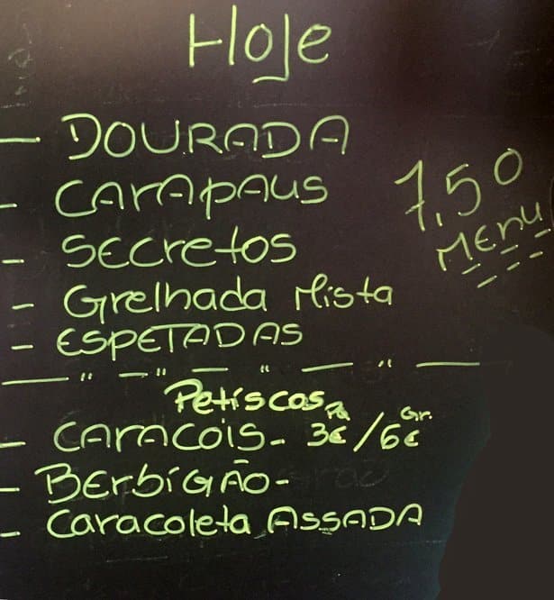 Menu em Sabores da Inês restaurante, Lisboa