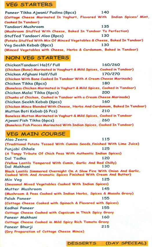 Taste Of Delhi menu