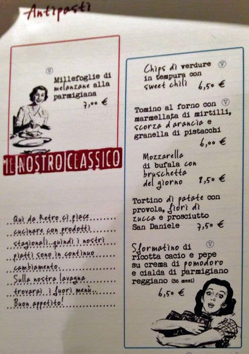 Menu di Retro Food & Wine 