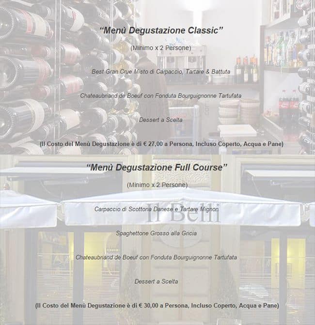 Menu di Il Belli 