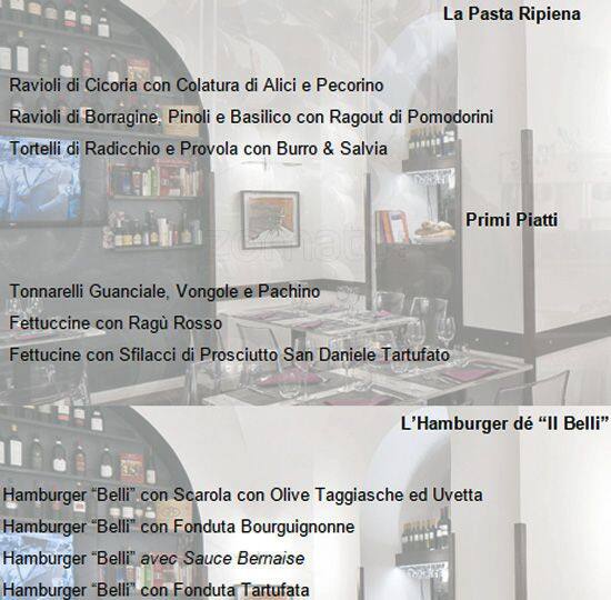 Menu di Il Belli 