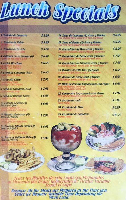 Carta de Mariscos 2000