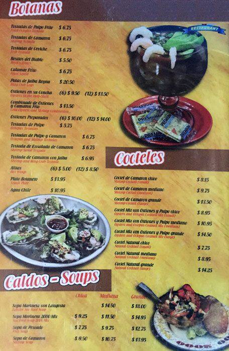 Carta de Mariscos 2000