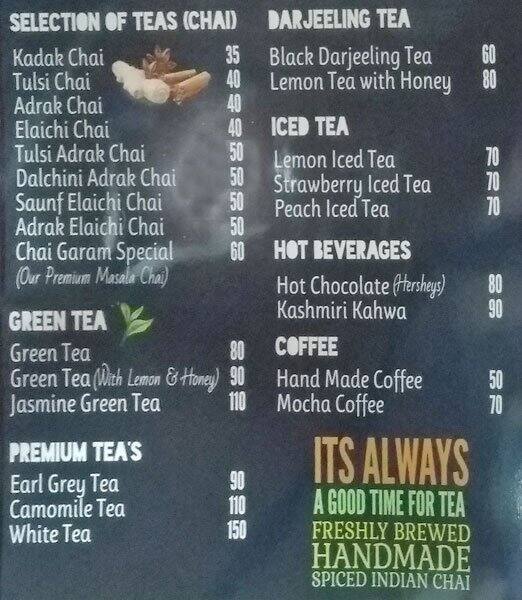 Chai Garam Menu, Menu for Chai Garam, Jaypee Greens, Greater Noida - Zomato