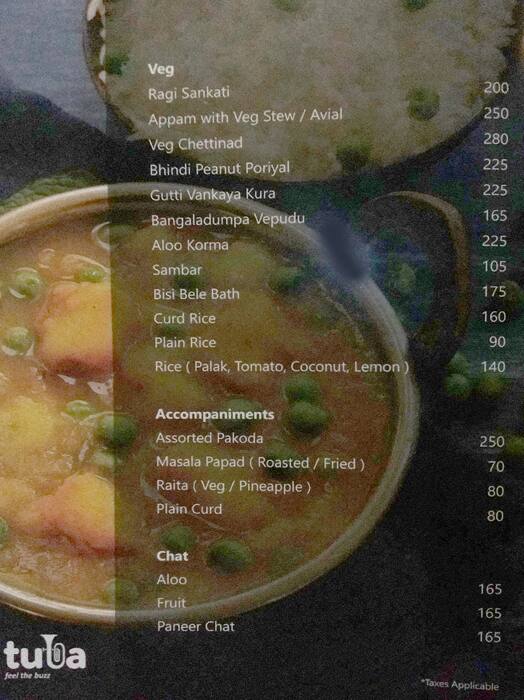 Menu at Tabla, Vijayawada, 3rd floor LEPL Centro Mall