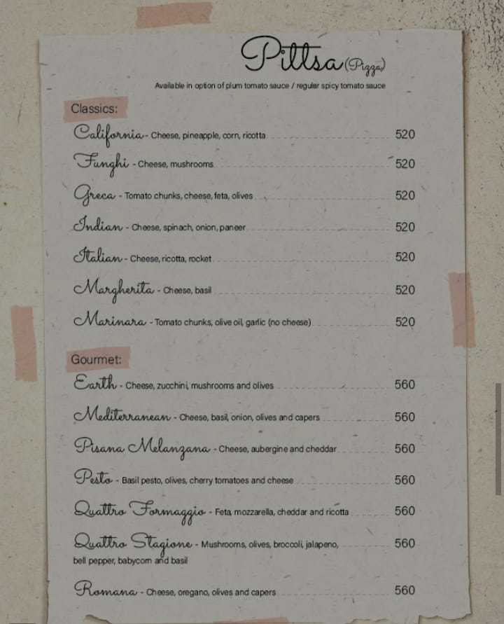 Menu of Tantissimo, Bopal, Ahmedabad