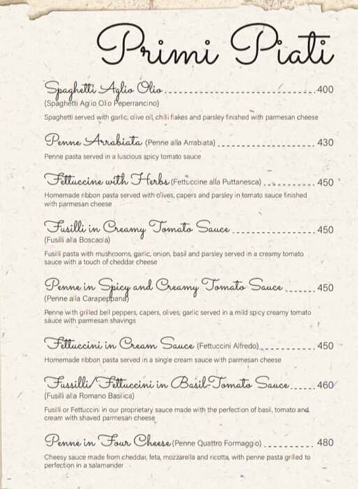 Menu of Tantissimo, Bopal, Ahmedabad