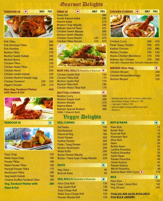 Beliram Degchiwala Menu, Menu For Beliram Degchiwala, Punjabi Bagh, New ...