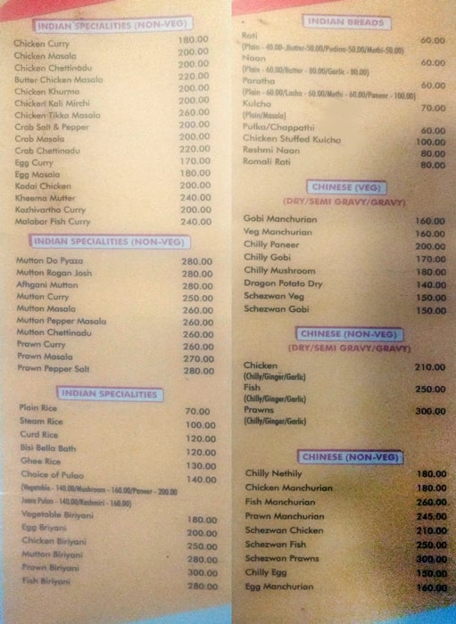 Transit menu