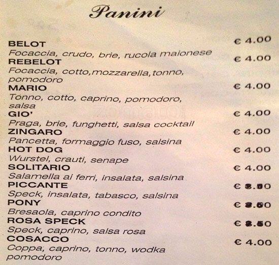 Menu di Pub Rebel 8 