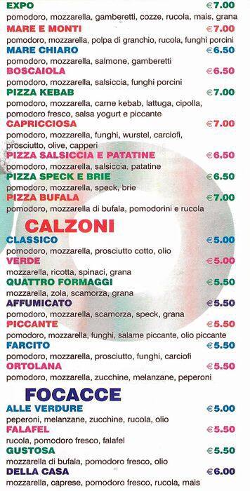 Menu di Pizzeria Expo 