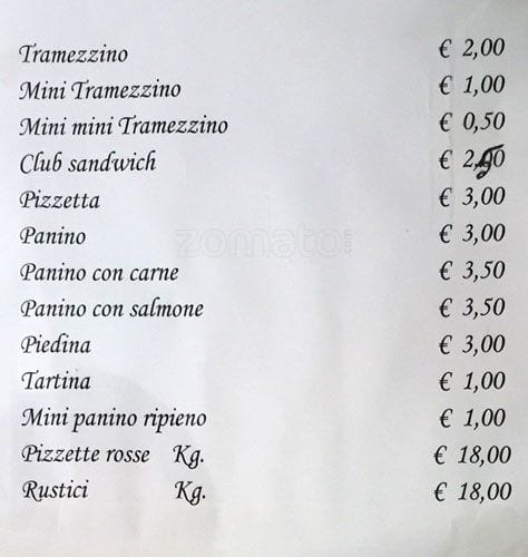 Menu di Rossibar 