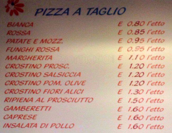 Pizzeria Matta a Roma Foto del Menu con Prezzi Zomato Italia