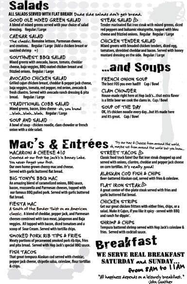 Menu at Hops N Drops restaurant Silverdale