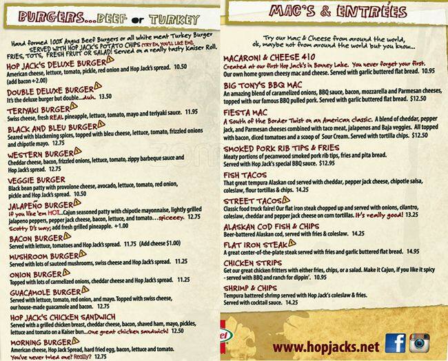 Menu at Hops N Drops restaurant, Silverdale