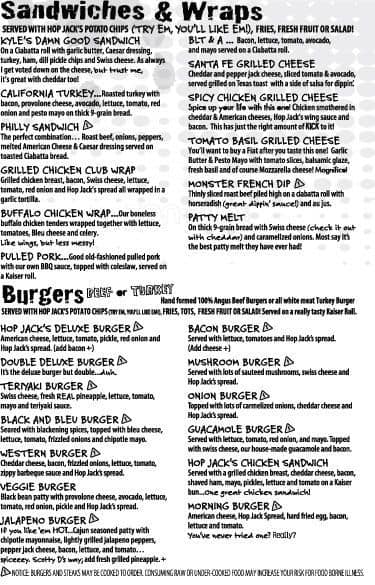 Menu at Hops N Drops restaurant Silverdale