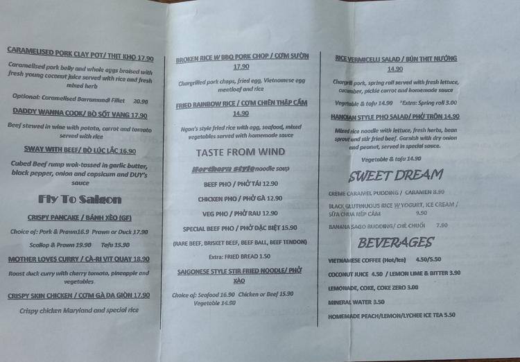 Menu at Let's Say Ngon restaurant, Caringbah