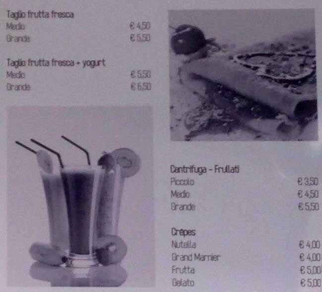 Menu di Officine del Gelato 