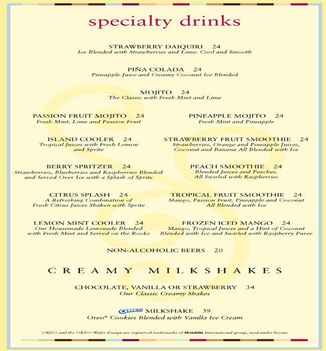 The Cheesecake Factory Menu Menu For The Cheesecake Factory Festival