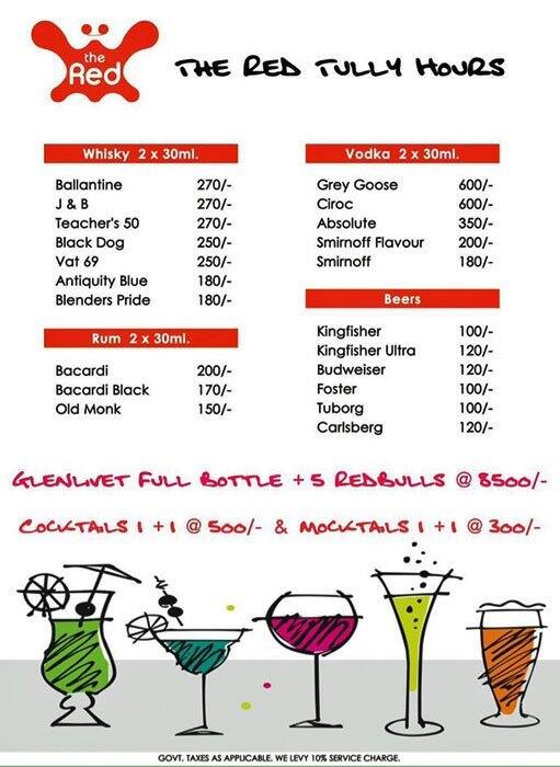 The Red Menu,Menú para The Red, Koregaon Park, Pune Zomato