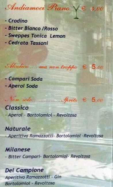 Menu di Non Solo Caffè 
