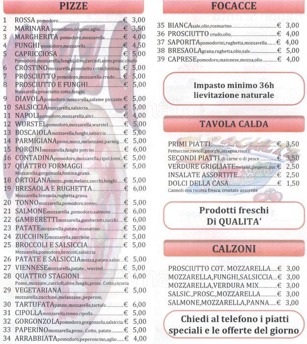 Menu di Pizza e Fritti da Passeggio 