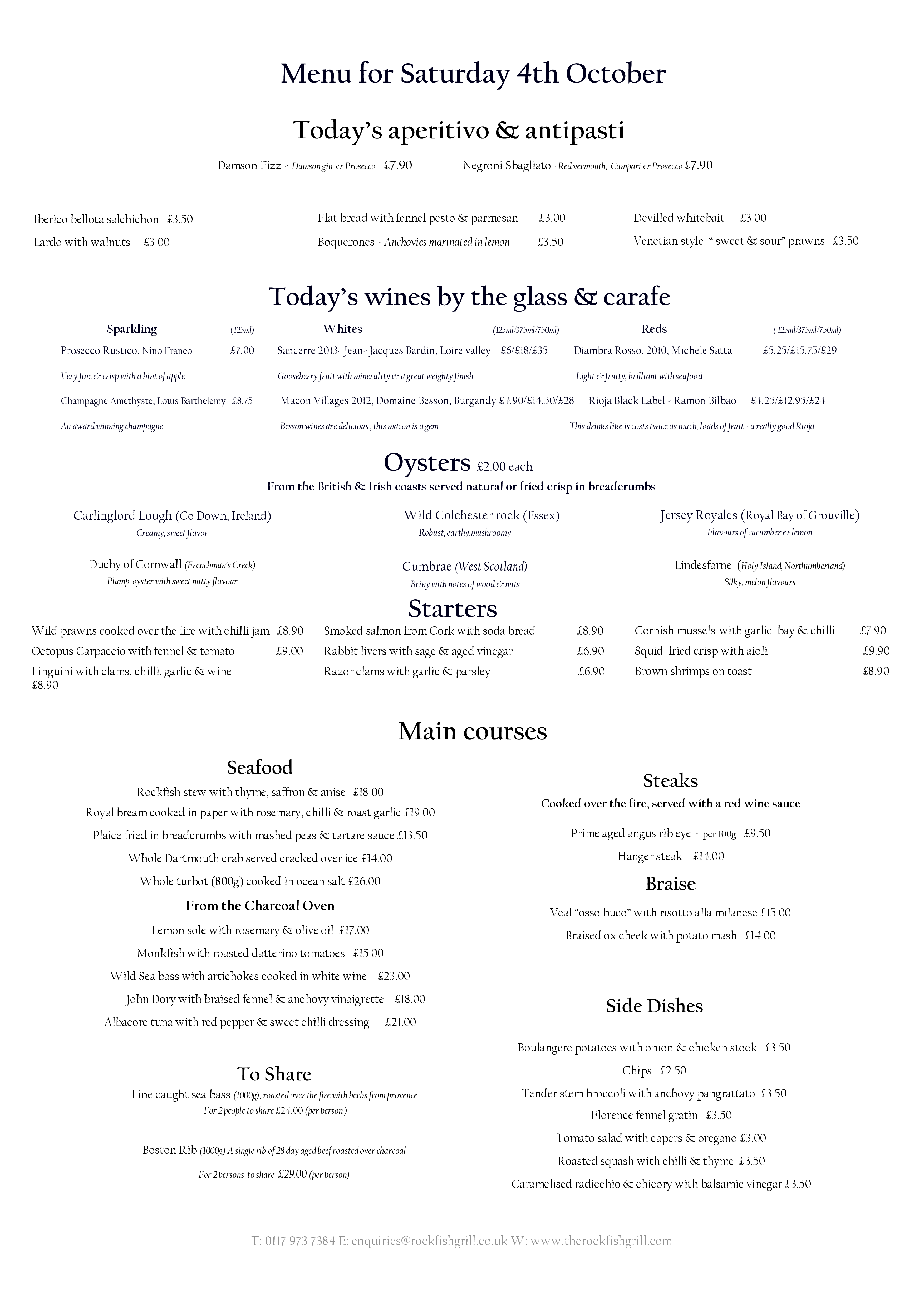 RockFish Grill & Seafood Market Menu Zomato UK