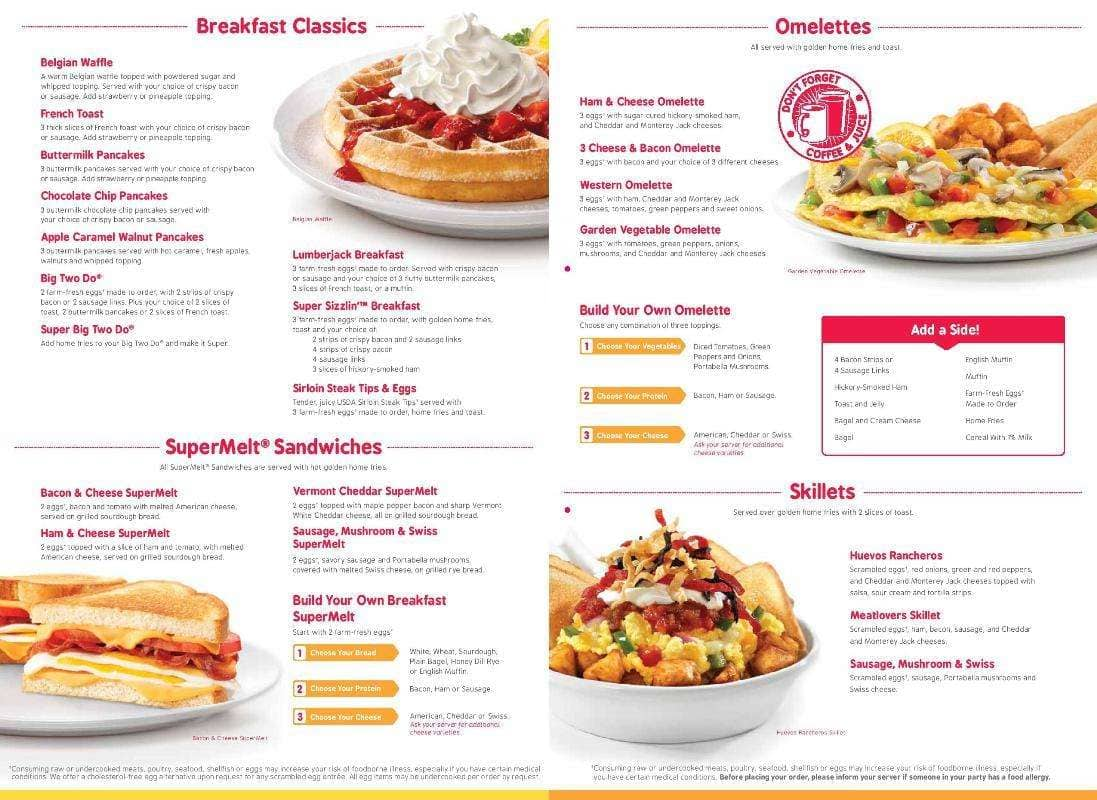 friendlys menu with prices