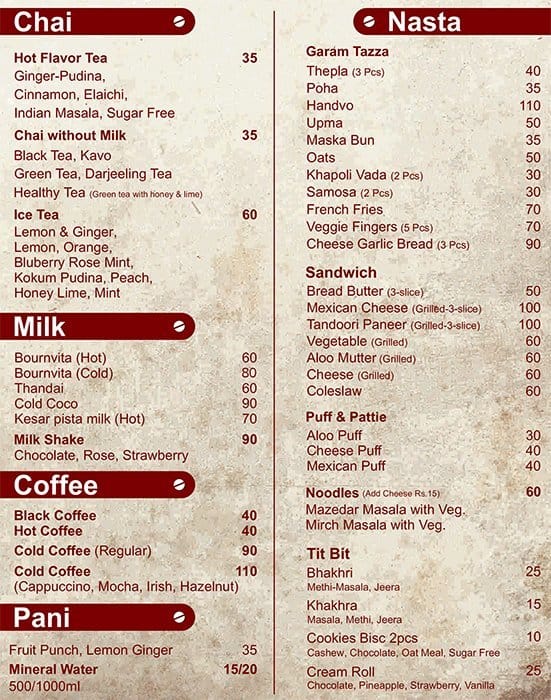 Tea Post Menu, Menu for Tea Post, Malad West, Mumbai - Zomato