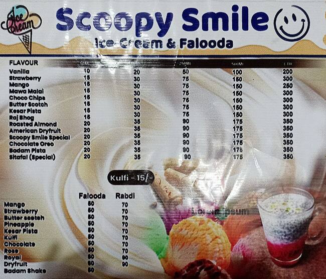 Menu of Scoopy Smile Ice Cream & Falooda, Hiranandani Estate, Thane