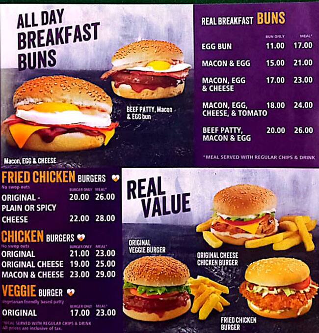 Menu of Steers, Downtown Dubai, Dubai