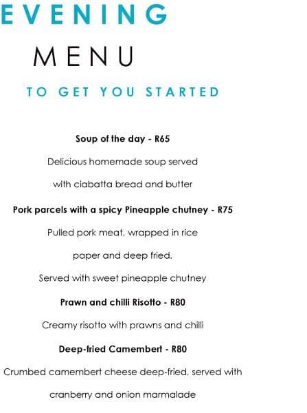 The G Kitchen (at the Glen Boutique Hotel & Spa) menu