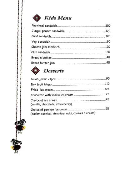 Bandhan Restaurant menu